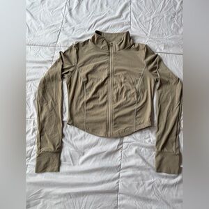 Women's Tan Workout Zip Up Jacket M